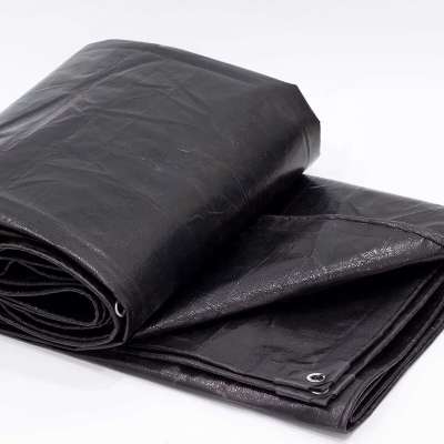 Feilun China PE tarpaulin factory price water-proof black PE tarpaulin